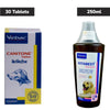Virbac Canitone Tablets Calcium Supplement (30 tablets)and Vitabest Derm Omega 3+6 Syrup for Dogs &Cats (250ml) Combo Both-Pharmacy Exclusive Combo 30 tablets+250ml