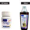 Virbac Nutrich Multi Vitamin Tablets (30 Tablets) and Vitabest Derm Omega 3+6 Syrup (250ml) for Dogs and Cats Combo Both-Pharmacy Exclusive Combo 30 Tablets + 250ml