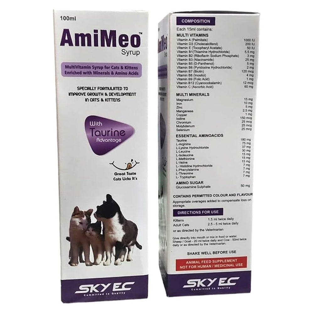 Skyec Amimeo Syrup Growth Supplement for Cats and Kittens Supertails