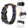 Glucklich Denim Adjustable Collar for Dogs (Dark Blue) Dogs-Collar, Leashes, harnesses Glucklich