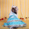 The Papaw Cartel Two Tiered Zardosi Lehenga With Stylish Choli for Dogs & Cats (Blue) Both-Clothing & Accessories The Papaw Cartel Dropship