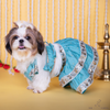 The Papaw Cartel Two Tiered Zardosi Lehenga With Stylish Choli for Dogs & Cats (Blue) Both-Clothing & Accessories The Papaw Cartel Dropship S