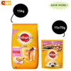 Pedigree Chicken and Milk Dry and Chicken Chunks in Gravy Wet Puppy Food Combo Exclusive Combo Pedigree 15kg + 15x70g
