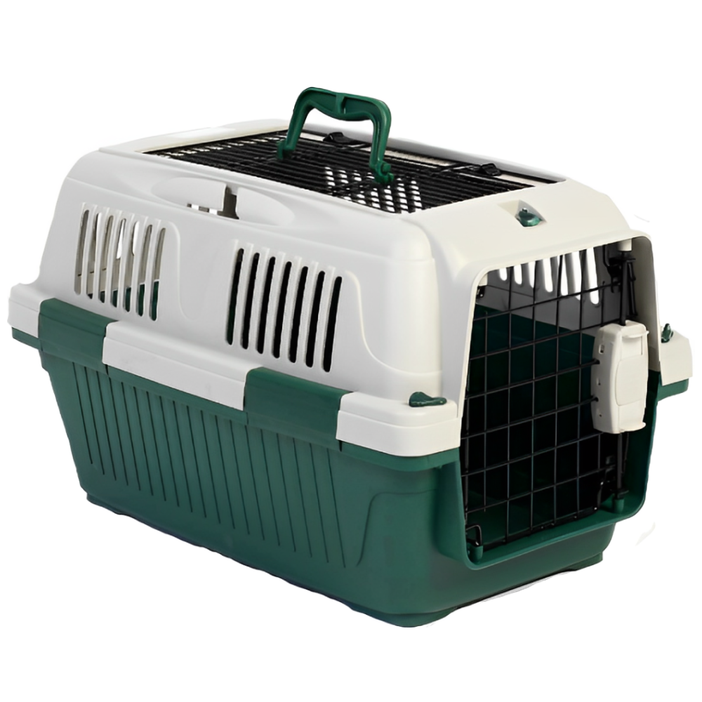 NutraPet Closed Top Open Grill Carrier Box for Dogs and Cats Dark