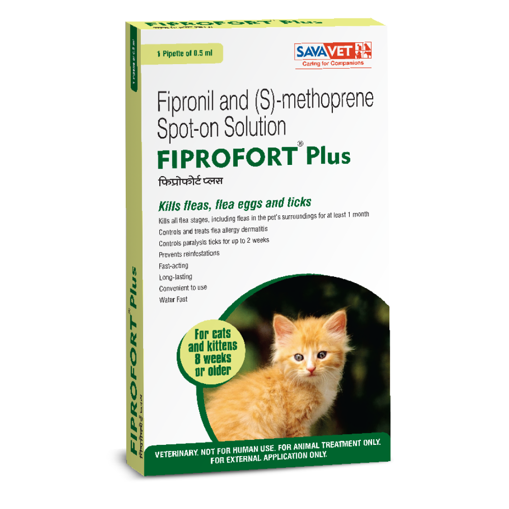 Savavet Fiprofort Plus (Fipronil) Tick and Flea Control Spot On for Cats