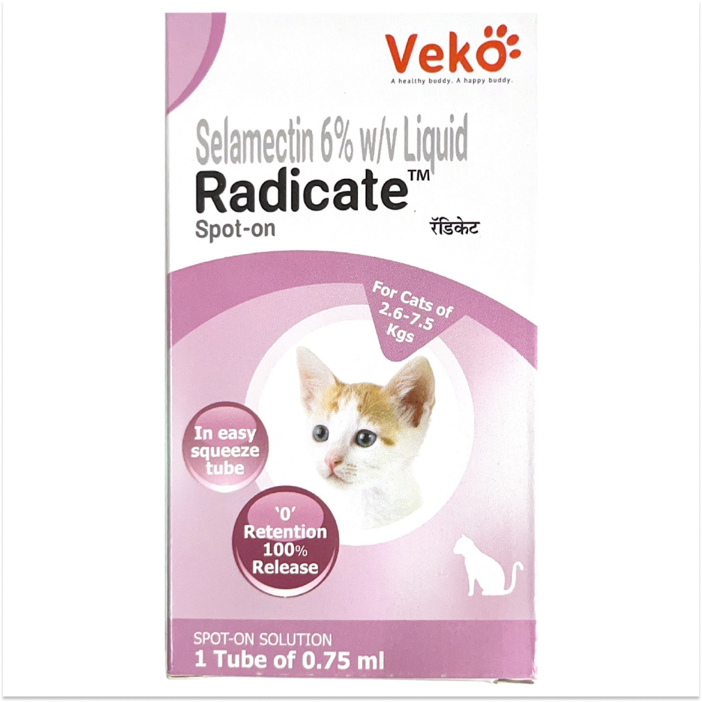 Veko Radicate (Selamectin) Tick and Flea Control Spot On for Cats