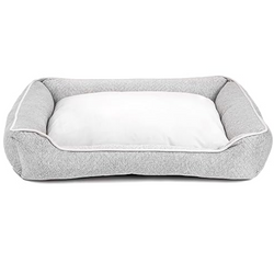 Pawpourri Ultra Soft Bolster Chevron Cuddler Bed for Dogs and Cats (Grey)