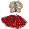 Pawgypets Lehenga for Dogs and Cats (Red/Golden) Both-Clothing & Accessories Pawgypets Dropship