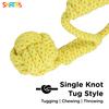 Skatrs Hand Made Knotted Ball Rope Tug Toy for Dogs and Cats (Neon Green) Both-Toys Skatrs
