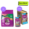 Whiskas Tuna and Tuna in Jelly Meal Adult Cat Dry and Wet Food Combo Exclusive Combo Whiskas 3kg + 14x80g