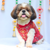 Pawgypets Festive Patola Kurta for Dogs (Red) Dogs-Clothing & Accessories Pawgypets Dropship M