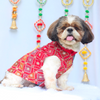Pawgypets Festive Patola Kurta for Dogs (Red) Dogs-Clothing & Accessories Pawgypets Dropship