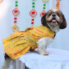 Pawgypets Festive Patola Dress for Dogs (Yellow) Dogs-Clothing & Accessories Pawgypets Dropship M