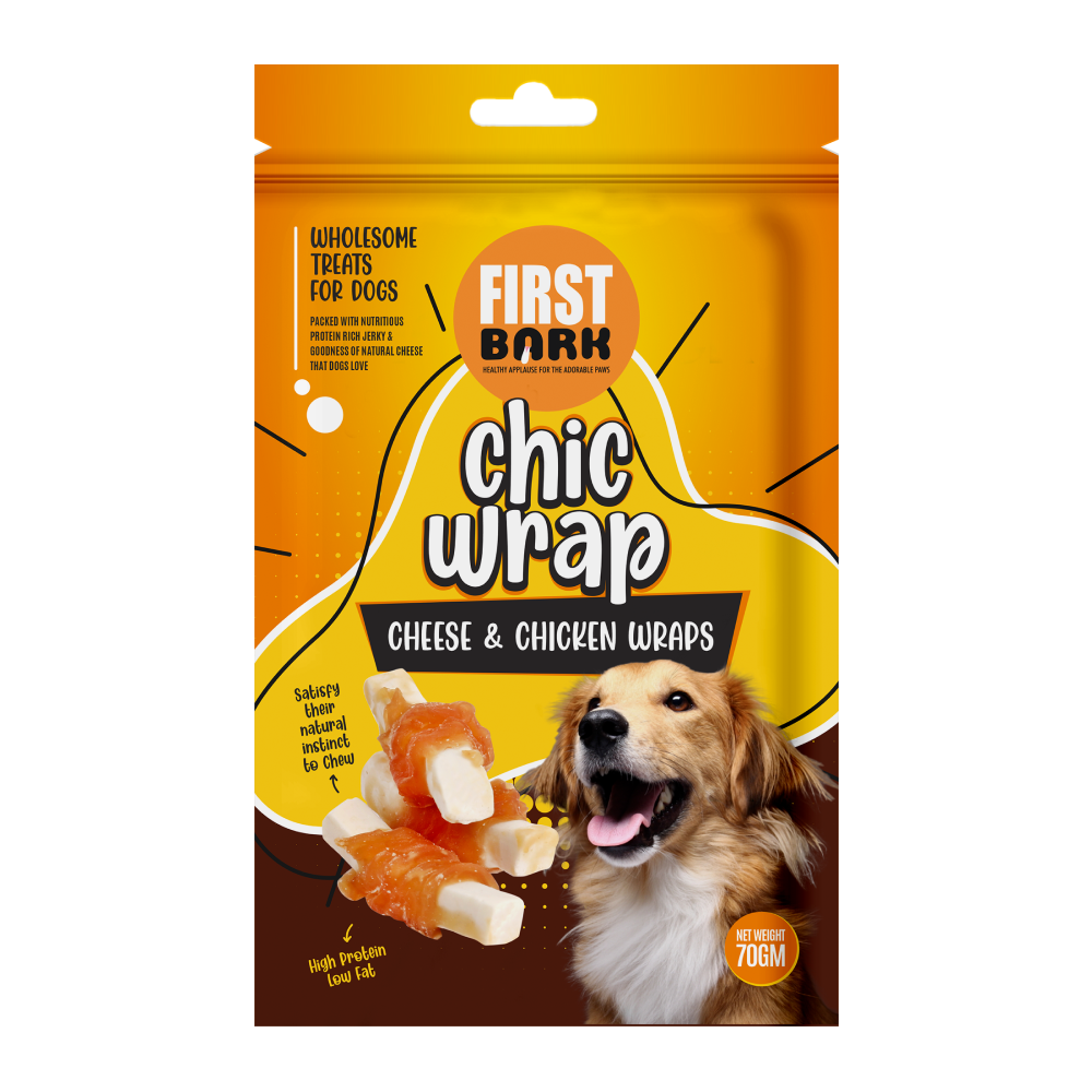 First Bark Cheese Chicken Wrap Dog Treats Supertails