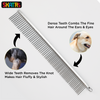 Skatrs Stainless Steel Rounded Teeth Grooming Comb Brush Dogs and Cats (Silver) Both-Grooming Supplies Skatrs