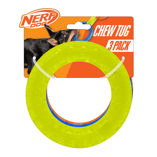 Nerf Dog EXO Translucent Spike Rings Toy for Dogs (Blue/Green
