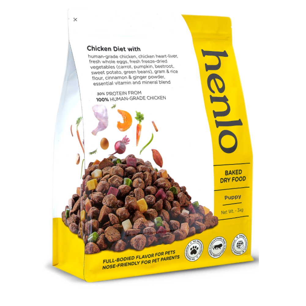 Henlo Chicken & Veg Baked Dry Food for Puppies & Small Breed Dogs | 100% Human Grade Ingredients Dogs- Dry Food Henlo 3kg