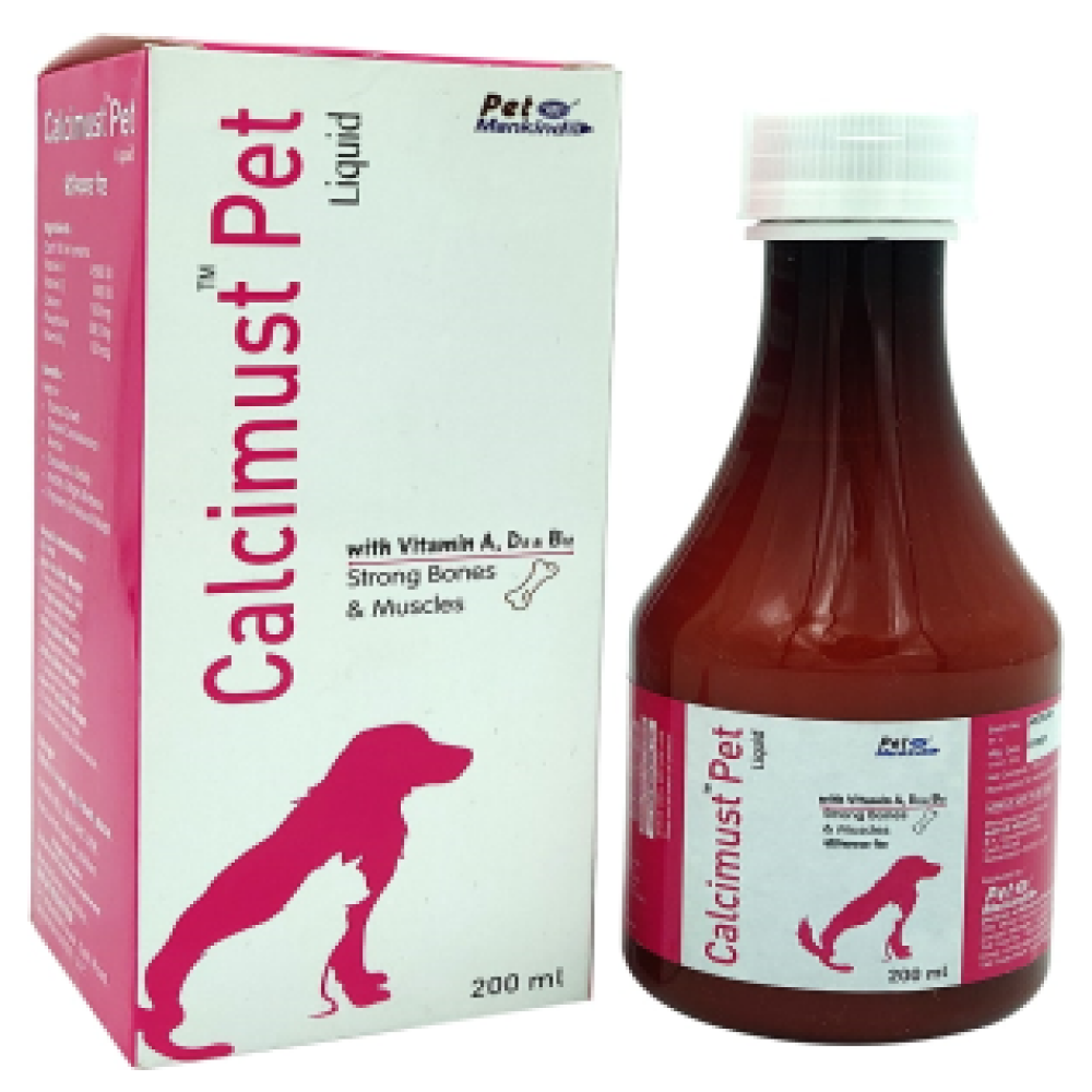 Mankind Calcimust Syrup Calcium Supplement for Dogs and Cats (200ml)