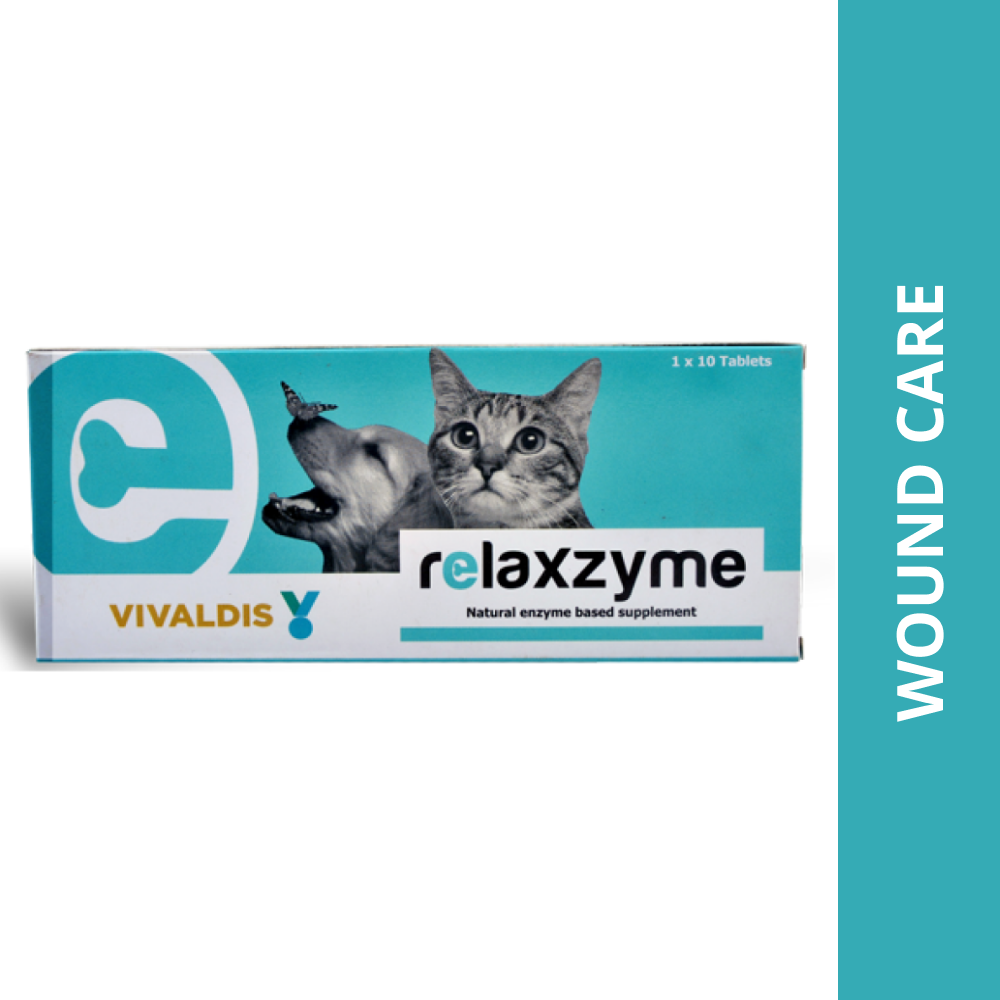 Vivaldis Relaxzyme Wound Healing Tablet for Cats and Small Dogs (pack of 10 tablets)