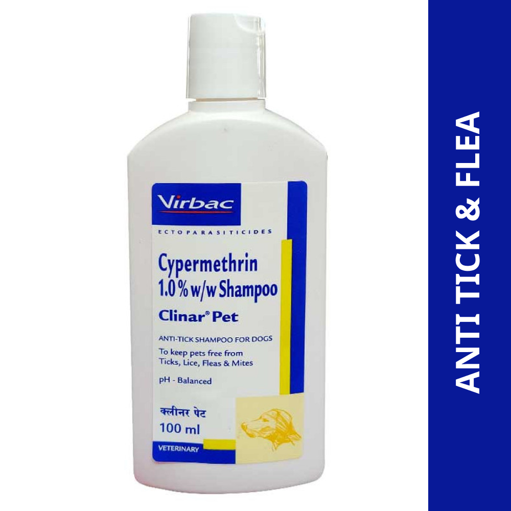 Clinar Pet Anti Tick Flea Shampoo for Dogs 100ml Supertails