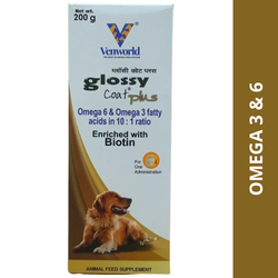 Venkys Glossycoat Plus Omega 3 + 6 Syrup for Dogs and Cats