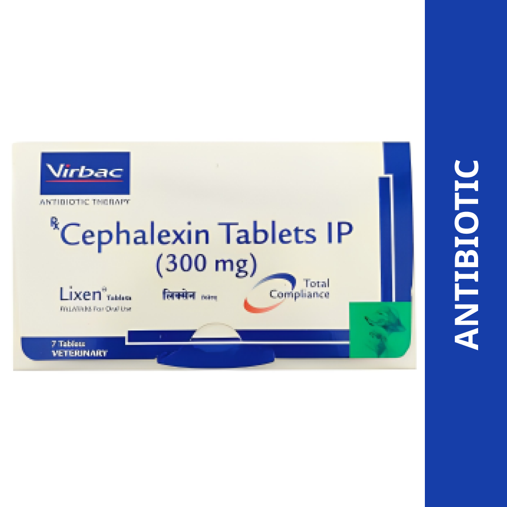 Virbac Lixen Palatab (Cephalexin) for Dogs & Cats (pack of 7 tablets)