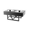 Pawpourri Premium Metal Elevated Adjustable Diner for Dogs (Black) Dogs-Bowls & Feeders Pawpourri Dropship 1550+1550mL