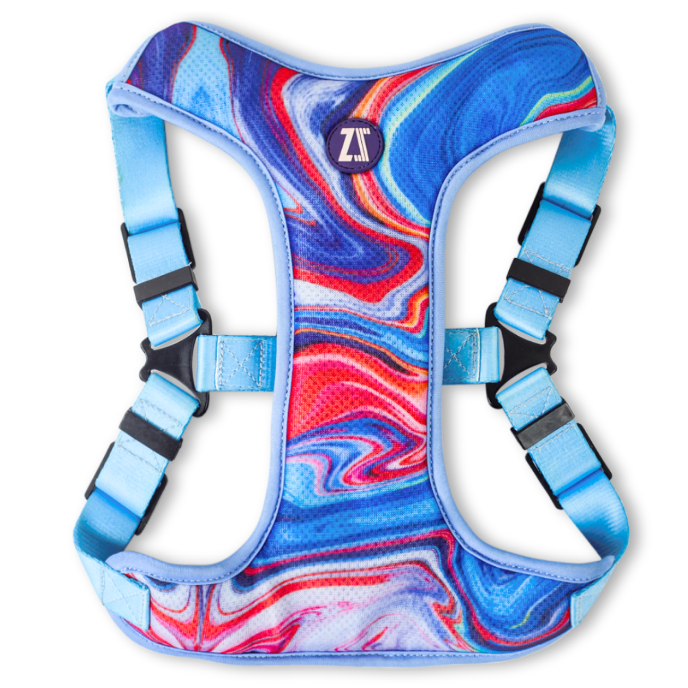 Zoomiez Adjustable Fuild Printed Step in Mesh Harness for Dogs Supertails