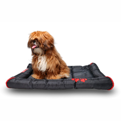 Petter World Luxury Outdoor Foamed Crate Mat with Padded Perimeters for Extra Support for Dogs (Jet Black)