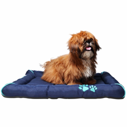 Petter World Luxury Outdoor Foamed Crate Mat with Padded Perimeters for Extra Support for Dogs (Ensign Blue)