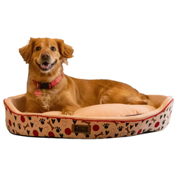 Petter World Soft Micro Fur Round Orthopedic Cuddler Bed with Removable Cushion Top for Dogs (Peach Pearl)