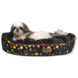 Petter World Soft Micro Fur Round Orthopedic Cuddler Bed with Removable  Cushion Top for Dogs (Jet Black)