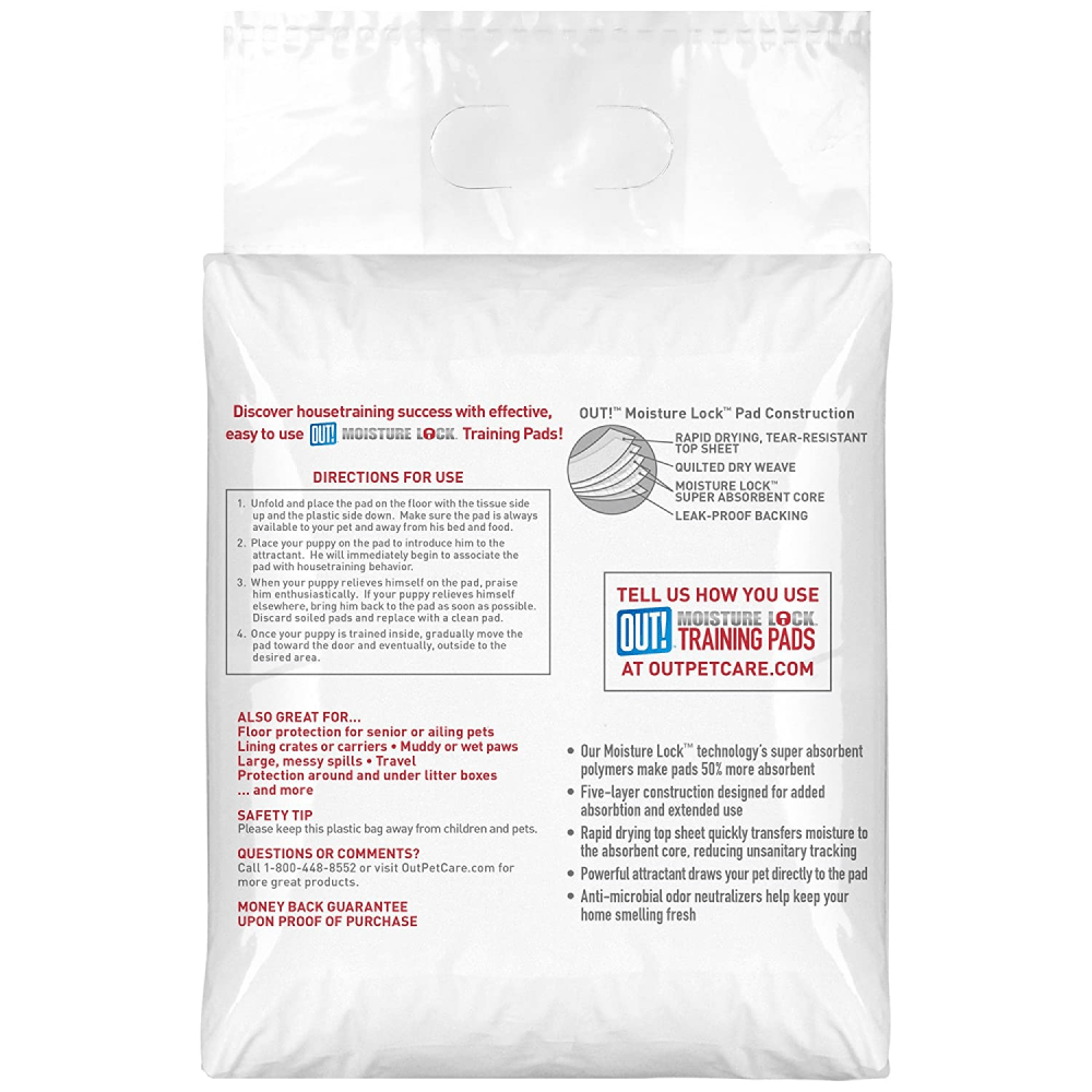 OUT! Moisture Locking Training Pads for Dogs (56x56cm) Dogs-Health & Wellness OUT!