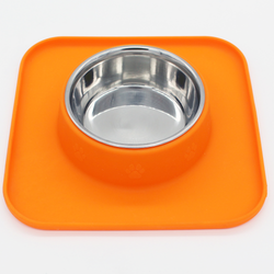 Peetara Silicon Single Diners for Dogs and Cats (Orange)