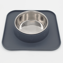 Peetara Silicon Single Diners for Dogs and Cats (Grey)