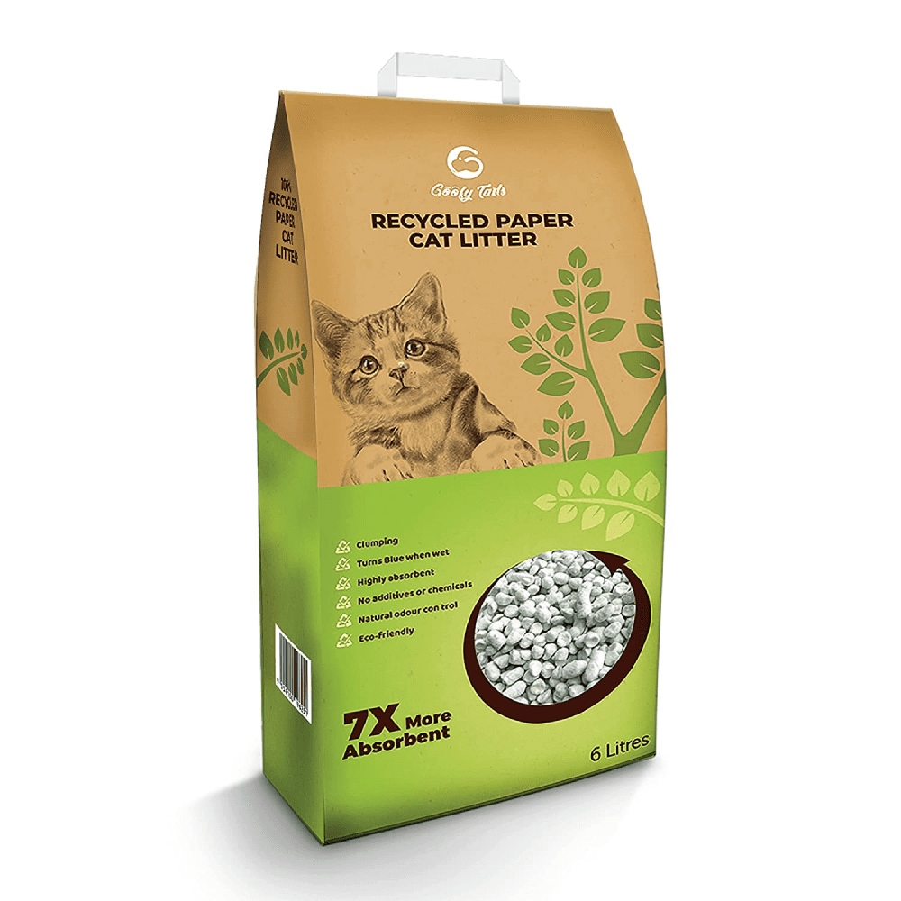 Buy Goofy Tails Unscented Recycled Paper Clumping Cat Litter Online Supertails
