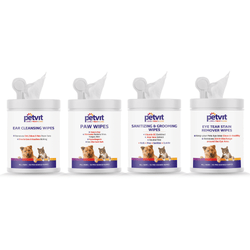 Petvit Combo Wipes for Dogs and Cats (Eye+Nose & Paw+Grooming+Ear)