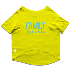 Ruse "Family Favourite" Printed Half Sleeves T Shirt for Cats (Lemon Yellow)