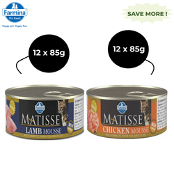 Farmina Matisse Lamb Mousse and Chicken Mousse Adult Cat Wet Food Combo (12+12)