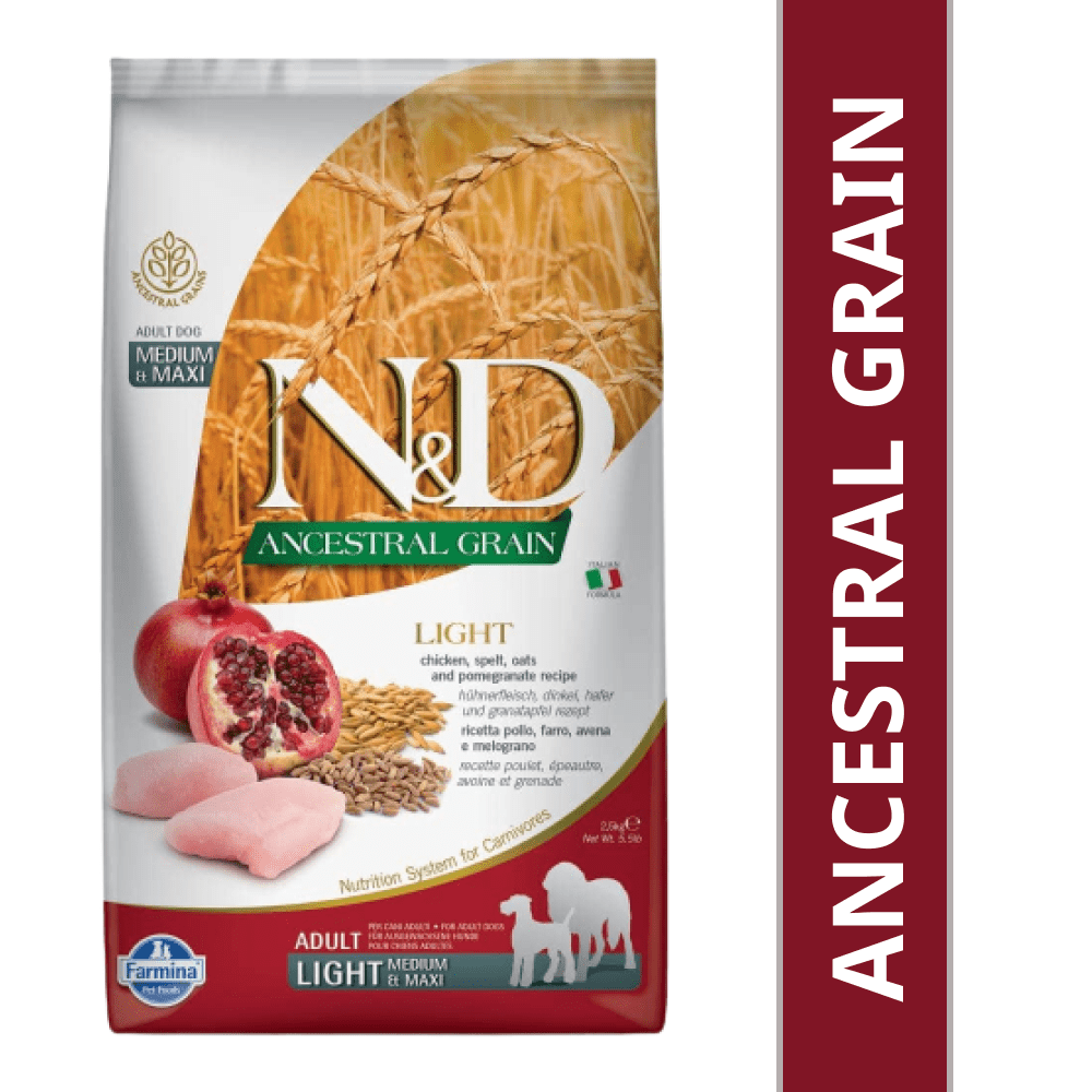 Buy Farmina N D Chicken Pomegranate Ancestral Grain Light Adult