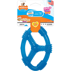 Nylabone Puppy Teething Peanut Butter Flavoured Chew Ring Toy for Dogs (Blue)