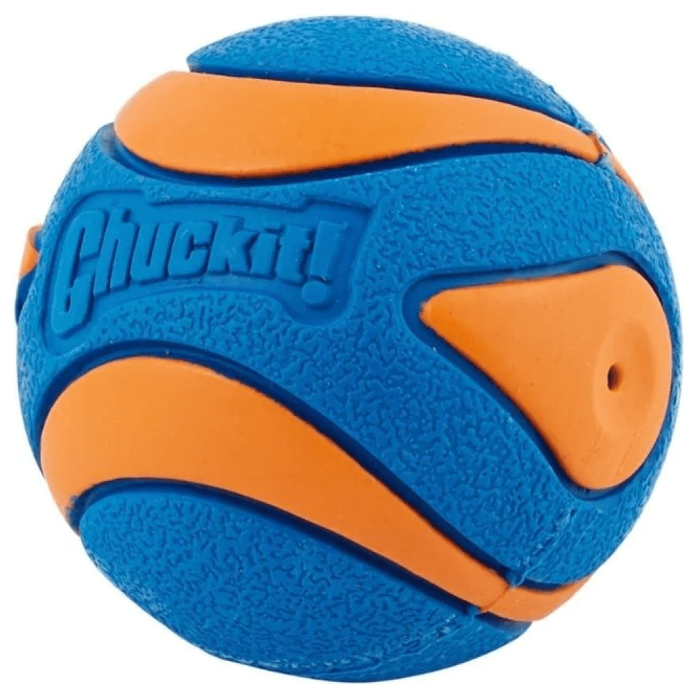 Chuckit Ultra Squeaker Ball for Dogs Blue Orange For Medium Chewe Supertails