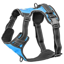Whoof Whoof Double Padded Harness for Dogs (Blue)