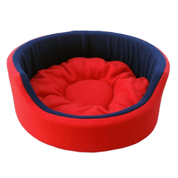 Fluffy's Pawsome Luxurious Both Side Soft Polyester Bed for Dogs and Cats (Red/Blue)