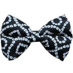 Lana Paws Bandhej Black & White Adjustable Bowtie for Dogs