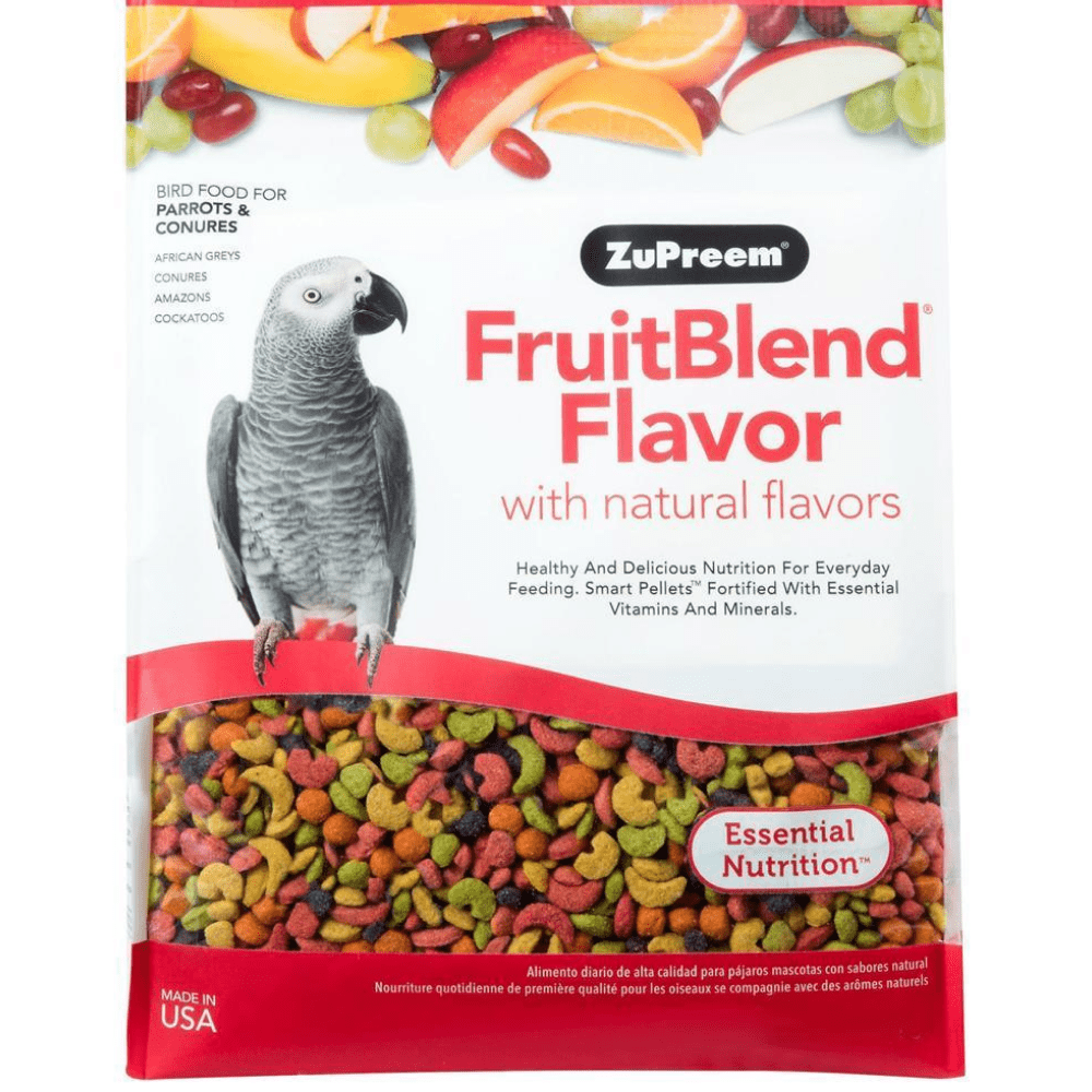ZuPreem Fruit Blend Bird Food for Parrots and Conures Supertails