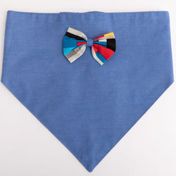 FurBuddies Blooming Blue Bandana with Bowtie for Dogs