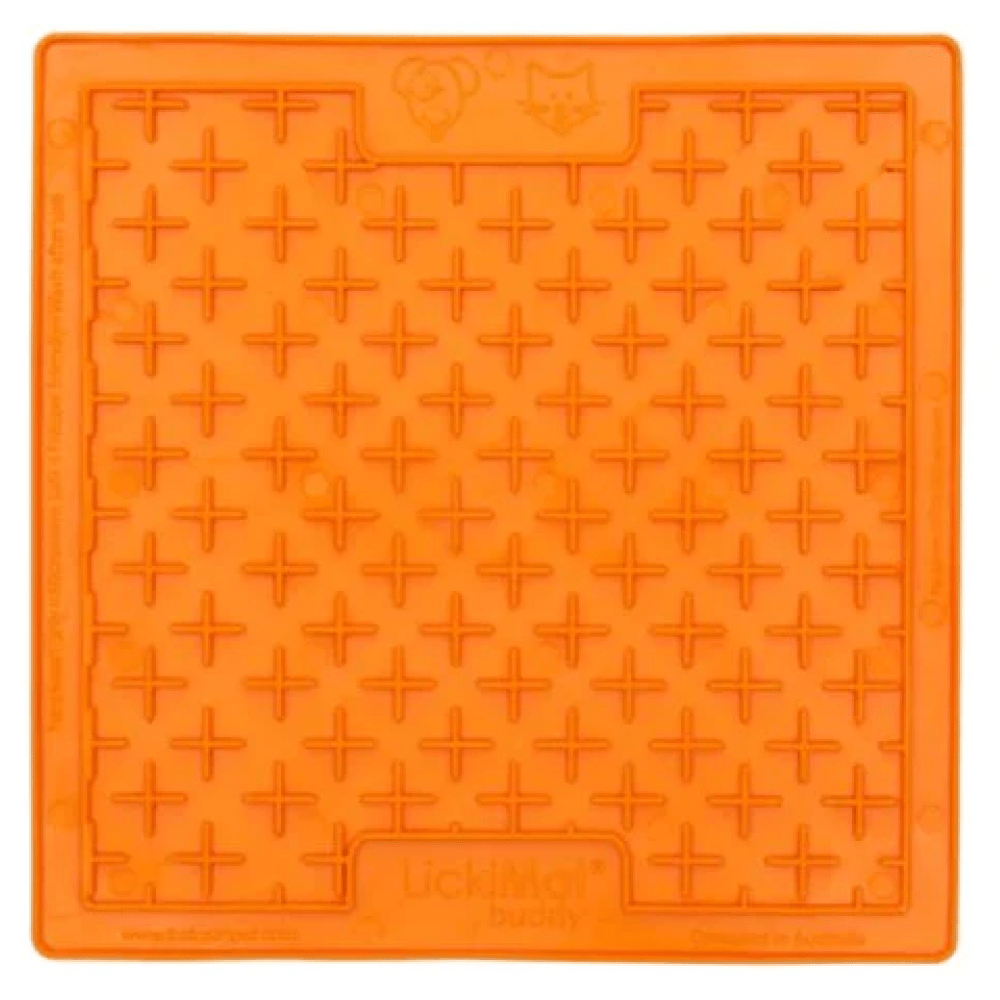 Lickimat Buddy Dog Slow Feeder Mat, Orange, X-Large