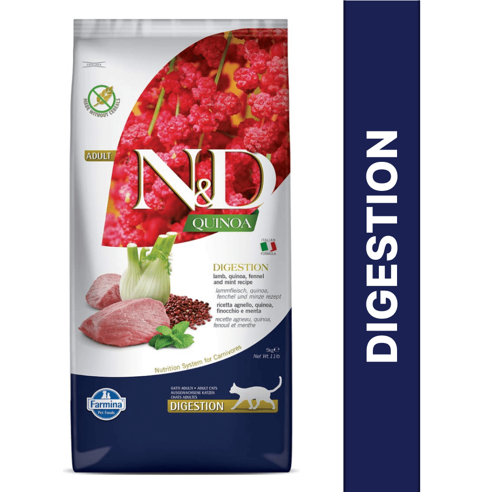Farmina N D Quinoa Lamb Mint Fennel Grain Free Digestion Adult Dry Cat Food