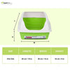 M Pets Mansura Litter Tray with Rim for Cats (White/Green) Litter Supplies M Pets